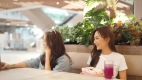 Happy Asian family senior mother and daughter shopping and celebration birthday party or mother's day together shopping mall. Adult child give gift box to elderly mom. Family relationship concept. - Powered by Shutterstock - Get 15% off with code: PIKWIZARD15