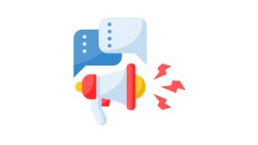 Animated megaphone with conversation and megaphone sign. Suitable for finance, marketing, strategy, website, business, advertising, analysis, seo, promotion, campaign, advertisement, networking - Powered by Shutterstock - Get 15% off with code: PIKWIZARD15