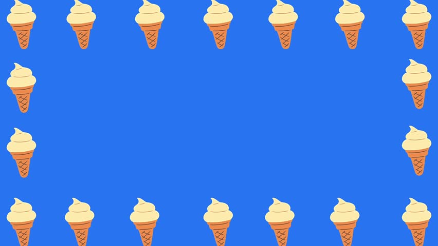 icecreams frame design chroma key blue screen.