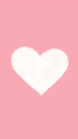 Heart Popup Handdrawn with Crayon Animation on Pink and Black Background - 4K Vertical Video 12 sec. Seamless LOOP