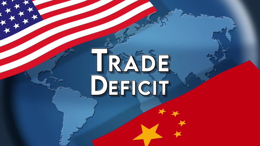 Serious trading tension or trade war between US and China trade deficit between two economy