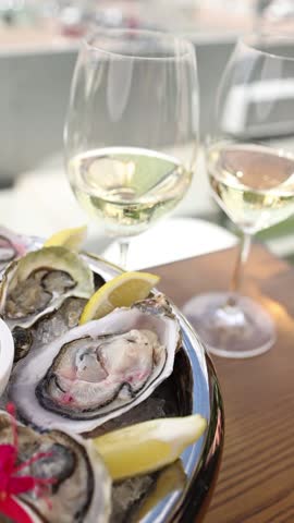fresh, delicious seafood - oysters. Close up