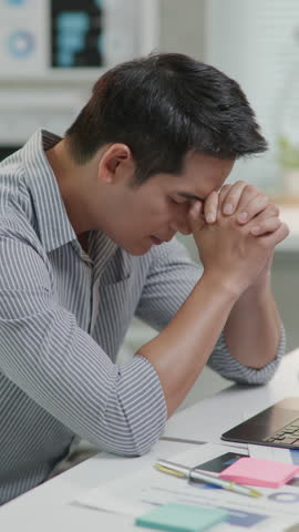 Businessman disappointed for lost archived for dealing business project on meeting in the office.