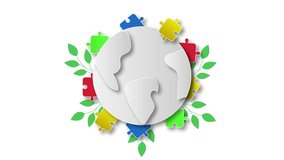 World Autism Awareness Day Animated Illustration on White Background - Powered by Shutterstock - Get 15% off with code: PIKWIZARD15