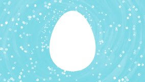 White Easter Egg on Blue Sparkling Magical Background Animation with Copy Space - 4K Horizontal Video 6 sec. Seamless Loop - Powered by Shutterstock - Get 15% off with code: PIKWIZARD15