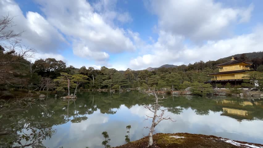 Kinkakuji Temple (Golden) on winter surrounded with Japanese garden, Kyoto, Japan