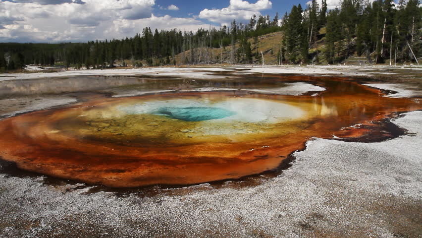 Beauty Pool, one of the geothermal springs in Yellowstone Park, Wyoming. The