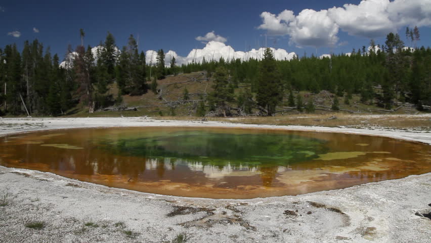 Chromatic Spring, one of the geothermal springs in Yellowstone Park, Wyoming.