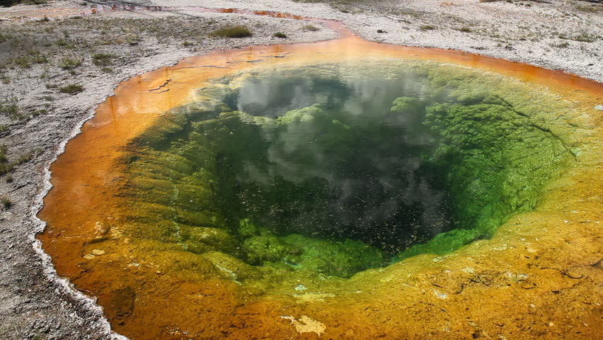 Morning Glory Pool, one of the geothermal springs in Yellowstone Park, Wyoming.