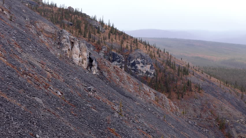 Mountains Near Engineer Creek, Dempster Highway, Yukon, Canada - Drone Shot