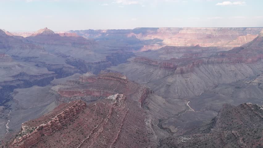 Grand Canyon aerial, Arizona. Panorama in beautiful nature landscape scenery at sunset in Grand Canyon National Park. South Rim of the Grand Canyon National Park. Scenery of the Grand Canyon, Arizona.
