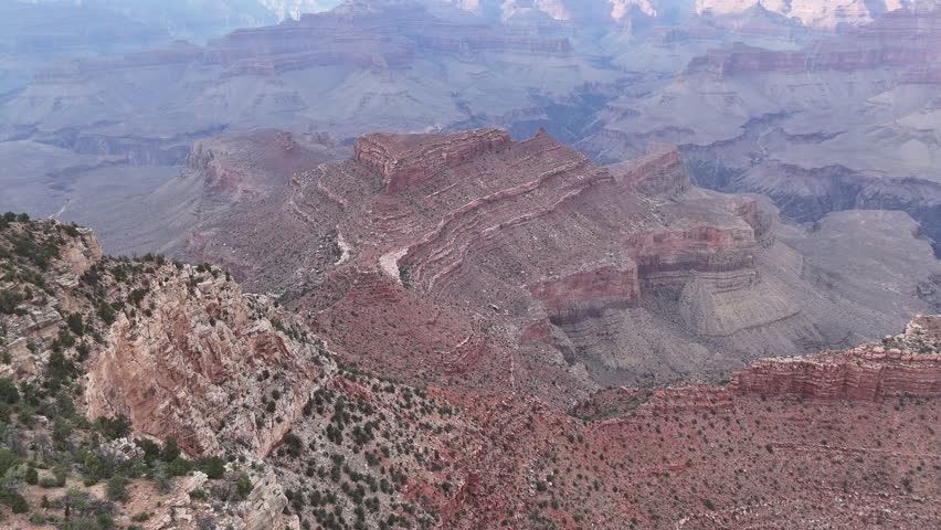 Grand Canyon aerial, Arizona. Panorama in beautiful nature landscape scenery at sunset in Grand Canyon National Park. South Rim of the Grand Canyon National Park. Scenery of the Grand Canyon, Arizona.