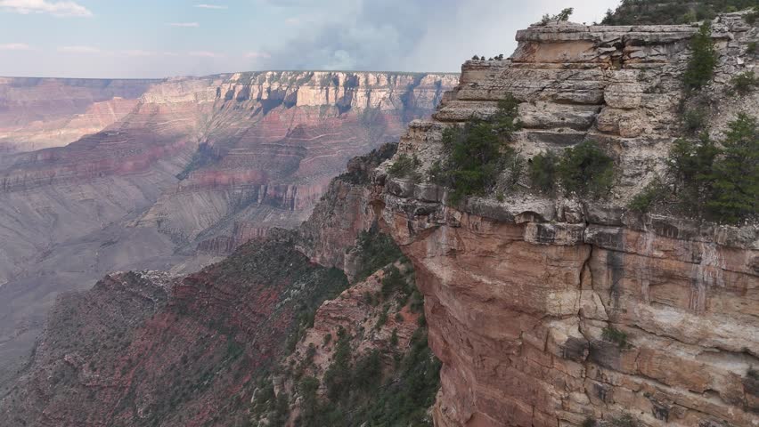 Grand Canyon aerial, Arizona. Panorama in beautiful nature landscape scenery at sunset in Grand Canyon National Park. South Rim of the Grand Canyon National Park. Scenery of the Grand Canyon, Arizona.
