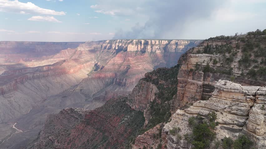 Grand Canyon aerial, Arizona. Panorama in beautiful nature landscape scenery at sunset in Grand Canyon National Park. South Rim of the Grand Canyon National Park. Scenery of the Grand Canyon, Arizona.