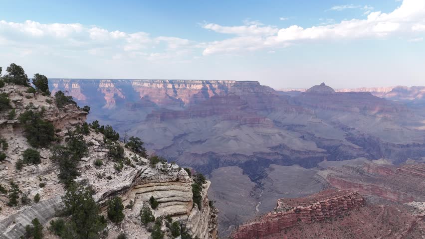 Grand Canyon aerial, Arizona. Panorama in beautiful nature landscape scenery at sunset in Grand Canyon National Park. South Rim of the Grand Canyon National Park. Scenery of the Grand Canyon, Arizona.