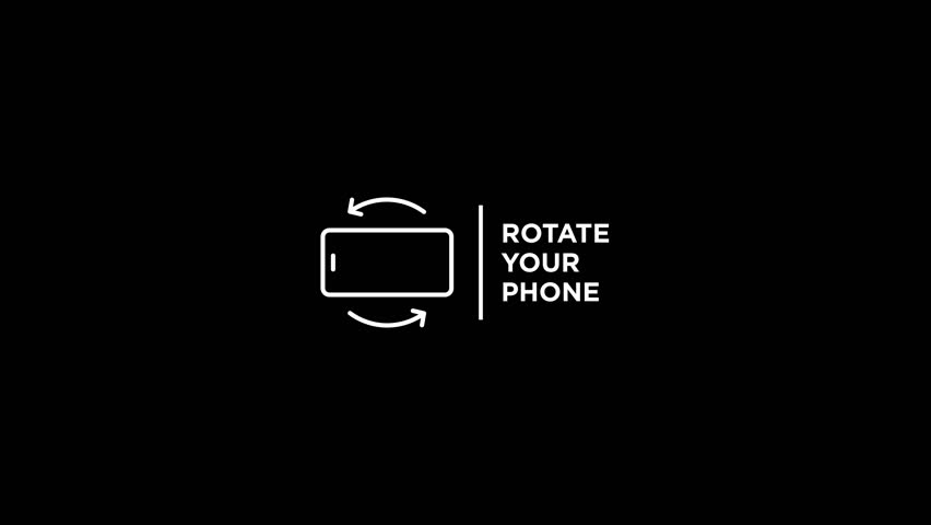 Rotate Your Phone. Rotate Your Device from Vertical to Horizontal. Outline Icon Animation on Black Background motion graphic