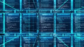 Ai Digital Data Server Cyberspace Technology Background with Code. Animation Internet Artificial Intelligence Networking for Machine Deep Learning. Concept of Modern Digital Database Information 4k - Powered by Shutterstock - Get 15% off with code: PIKWIZARD15