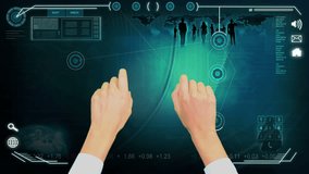 3D digital images hands using digital touch screen data base for business interface with professional contacts - Powered by Shutterstock - Get 15% off with code: PIKWIZARD15
