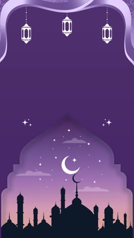 Ramadan Kareem Eid Mubarak Animation Vertical, The celebration of Muslim community Holy month, background, Mosque, Quran, Ramadan kareem background.