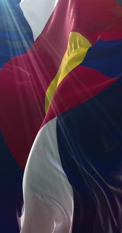 Flag of Colorado state, region of the United States. Loop. 4K Vertical