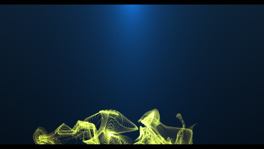 Fancy swirls of abstract yellow smoke rising upwards. Abstract animation.