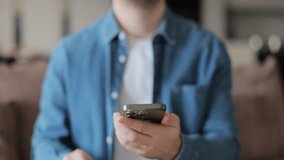 Close-up of man hands using smartphone, rating of the quality of service,store, service and social networks. Satisfaction survey concept reviews customer quality assessment. - Powered by Shutterstock - Get 15% off with code: PIKWIZARD15