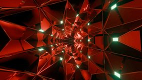 A 3D illustration abstract background of an infinite red tunnel with mirrored rugged walls and sparkling neon lights - Powered by Shutterstock - Get 15% off with code: PIKWIZARD15