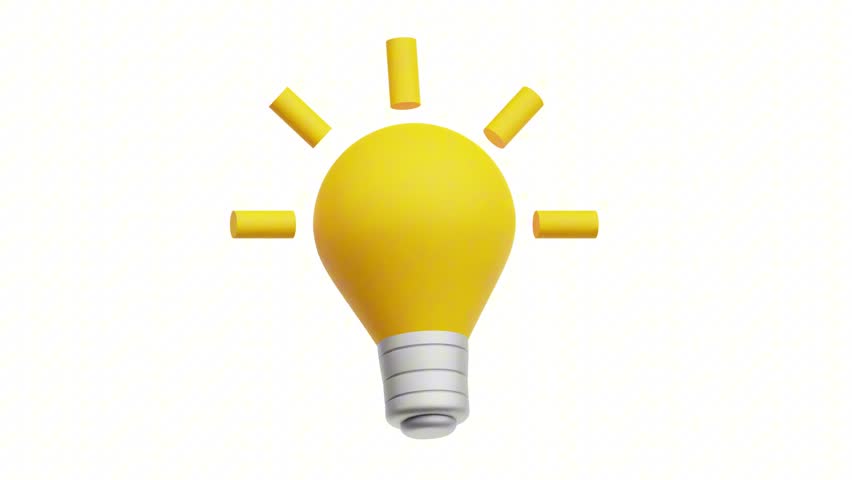 3D idea thinking Icon Animation Isolated on White Background