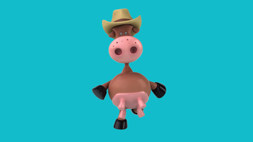 Fun 3D cartoon cow (with alpha channel)
