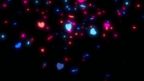 Heart Particle Glowing And Moving Animation. Abstract Glowing Heart Particle Bouncing, Multi Color Heart Shape Animation And Falling. Romantic Love Glowing Heart Falling - Powered by Shutterstock - Get 15% off with code: PIKWIZARD15