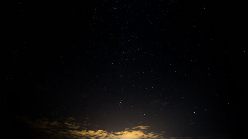 Timelapse of night sky with stars, seen from northern Michigan, USA, in