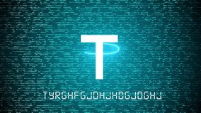 Tether USDT stablecoin cryptocurrency golden coin over Dollar banknotes. Crypto currency with US note background 3d abstract online payment and digital money concept. Loopable and seamless. - Powered by Shutterstock - Get 15% off with code: PIKWIZARD15