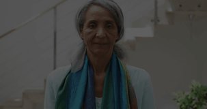 Elderly woman using animation with digital data interface overlay. Technology, innovation, futuristic, virtual, screen, visualization - Powered by Shutterstock - Get 15% off with code: PIKWIZARD15