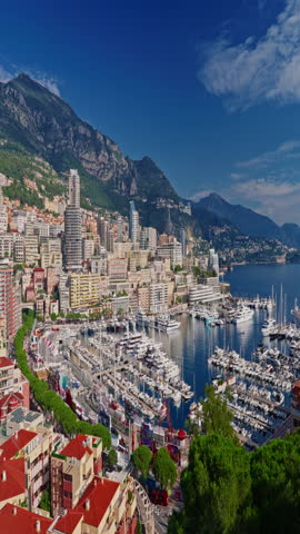 Monaco, Monaco view of boats docked in the Monaco Marina