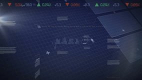 Animation of digital graphs and data charts overlaying blue grid background. Analytics, data visualization, statistics, technology, finance, dashboard - Powered by Shutterstock - Get 15% off with code: PIKWIZARD15