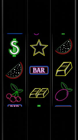 Classic jackpot slot machine in casino with winning dollar signs - 3D 4k vertical animation (2160 x 3840 px)