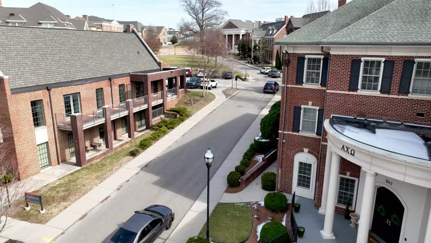 aerial pushing past sorority house at university of tennessee