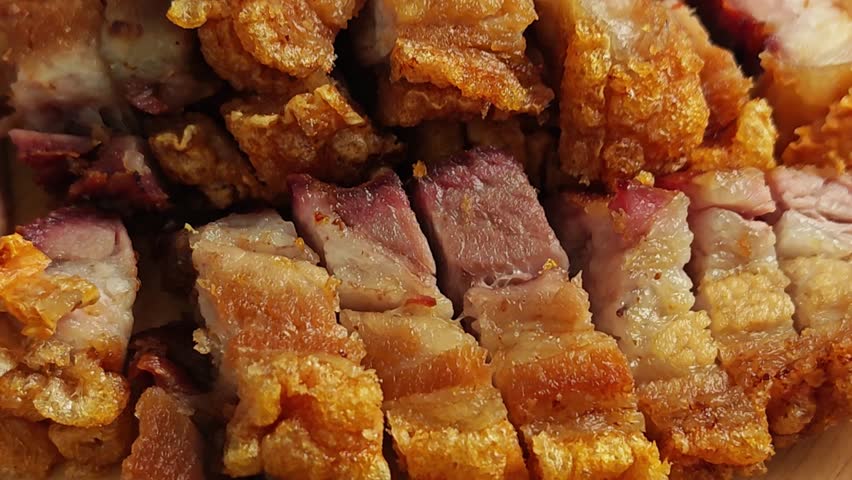 fried crispy pork on street food