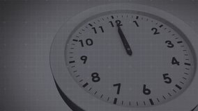 Grid pattern and digital lines overlaying clock face, creating animation effect. Time, technology, futuristic, abstract - Powered by Shutterstock - Get 15% off with code: PIKWIZARD15