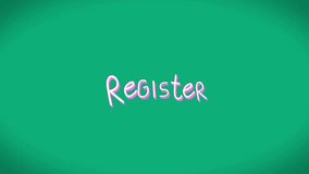 Animation of blue globe with Register text, airplanes flying on green background. Globalization, aviation, travel, transportation, logistics, registration - Powered by Shutterstock - Get 15% off with code: PIKWIZARD15