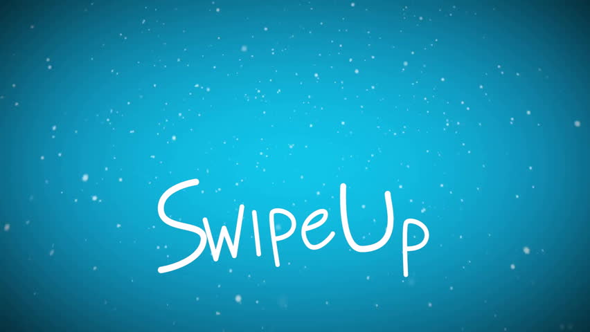 Animation of snowy Christmas tree with Swipe Up text on blue background. Winter, holiday, festive, seasonal, digital, decoration - Powered by Shutterstock - Get 15% off with code: PIKWIZARD15