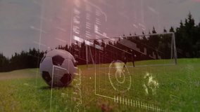 Soccer players on field with digital data processing animation overlay. Football, sports, technology, analysis, statistics, team - Powered by Shutterstock - Get 15% off with code: PIKWIZARD15