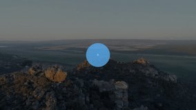 Animation of music and Wi-Fi icons connected over mountainous landscape. Abstract, technology, connectivity, wireless, sound, network - Powered by Shutterstock - Get 15% off with code: PIKWIZARD15