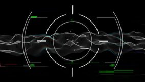Animation of geometric shapes and waveforms on black background, digital interface. Abstract, futuristic, motion, technology, design, pattern - Powered by Shutterstock - Get 15% off with code: PIKWIZARD15