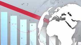 Animation of digital globe with data charts showing economic trends in school. Economics, technology, analytics, education, global, finance - Powered by Shutterstock - Get 15% off with code: PIKWIZARD15