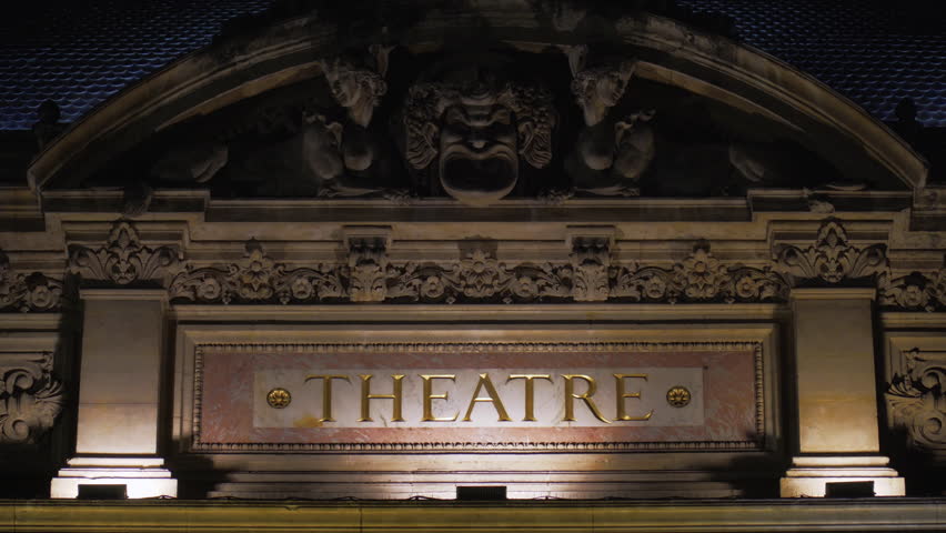 Close up on theater name