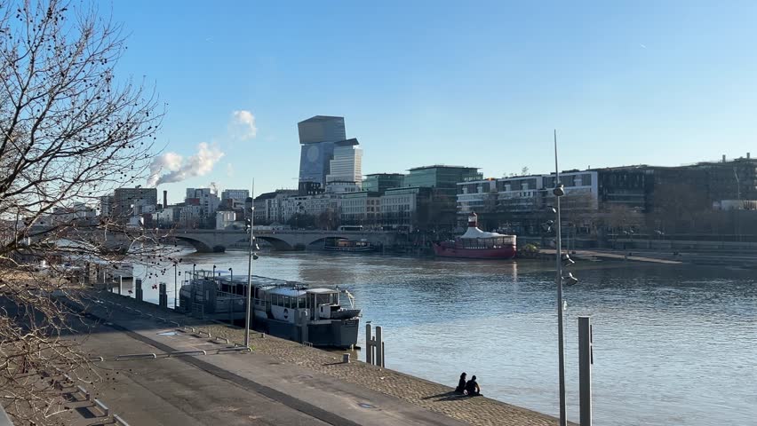 View of the Seine River near Bercy, in Paris, France