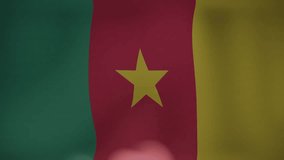 Cameroon flag with cross animation blending cultural and national elements. culture, symbolism, heritage, patriotism, diversity, design - Powered by Shutterstock - Get 15% off with code: PIKWIZARD15