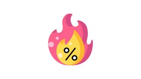 Percentage sign inside of a fire. e commerce icon video. Percentage sign engulfed in flames, symbolizing high financial interest or trends. animation icon of e commerce - Powered by Shutterstock - Get 15% off with code: PIKWIZARD15