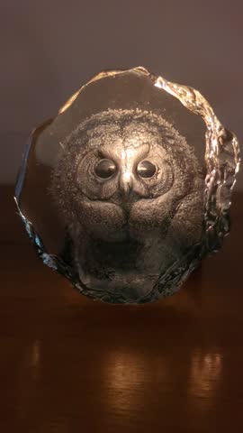 hubo, owl, 3d, cristal, decoration, decoración, animal